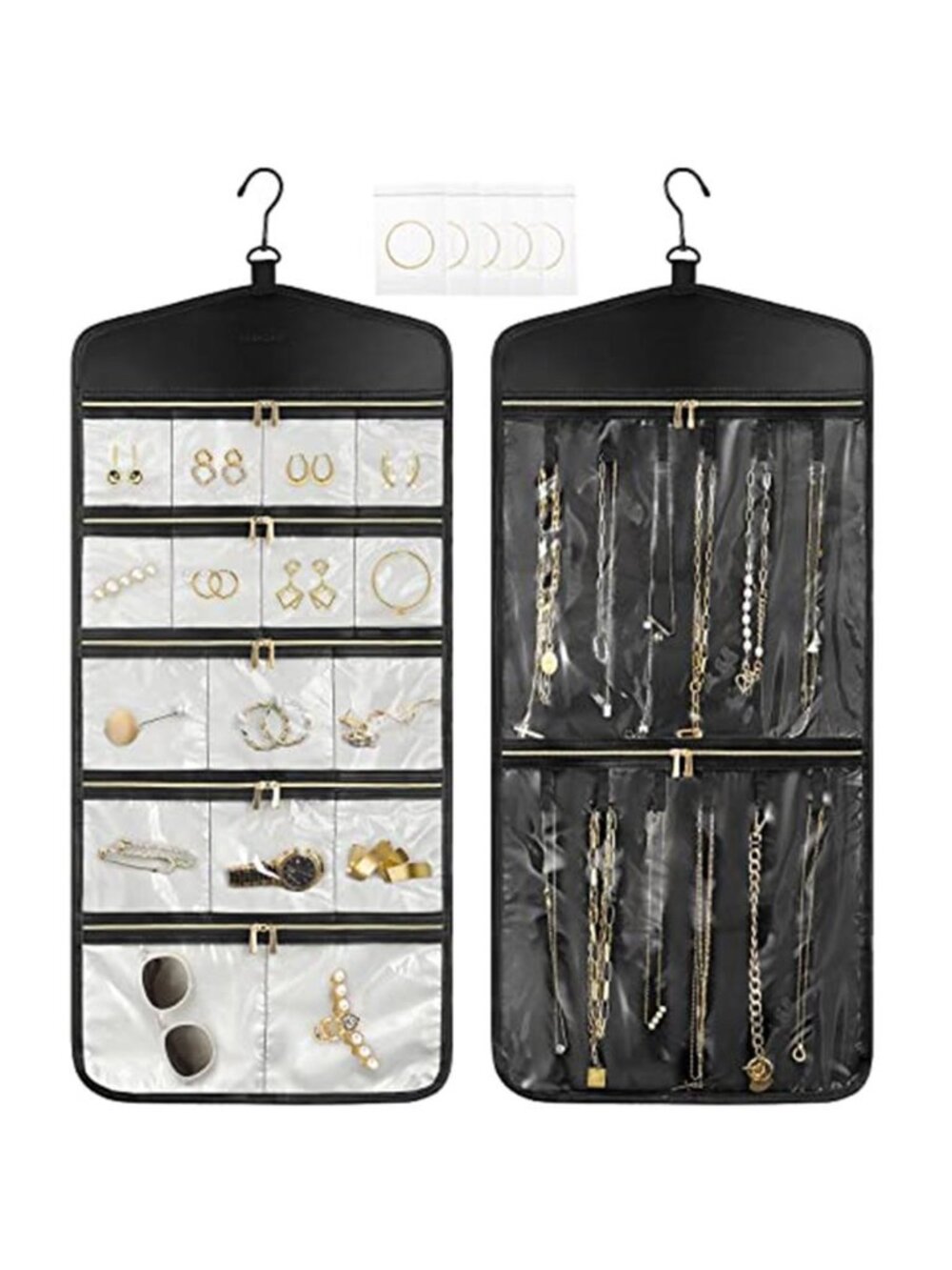 Hanging Jewelry Organizer Travel Case Necklace Earring Holder Wall Door Closet